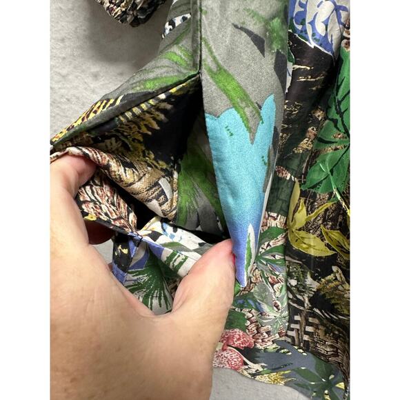 Vintage Cache 100% Silk Tropical Jungle Print Dress 12 – Boho Festival Y2K - Picture 6 of 12